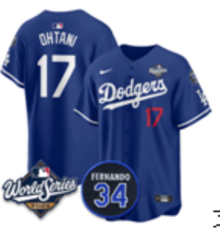 Men 2025 Nike Los Angeles Dodgers #17 Ohtani Blue Game MLB Jersey 02